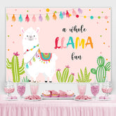 Un ensemble de décors d'anniversaire rose Llama Lun pour fille